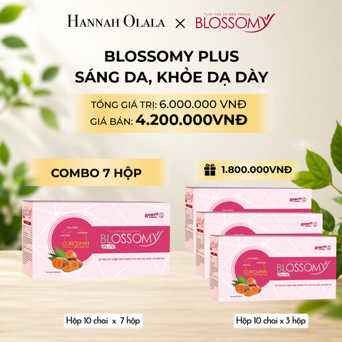 MUA 7 HỘP 10 TẶNG 3 HỘP 10 THỰC PHẨM BẢO VỆ SỨC KHỎE BLOSSOMY PLUS (MÀU HỒNG) (HỘP 10 CHAI X 10 HỘP) 