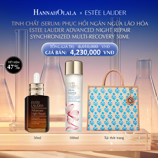  [GIẢM 35%] TINH CHẤT (SERUM) PHỤC HỒI NGĂN NGỪA LÃO HÓA ESTEE LAUDER ADVANCED NIGHT REPAIR SYNCHRONIZED MULTI-RECOVERY 50ML VÀ NƯỚC DƯỠNG TINH CHẤT MICRO ESSENCE SAKURA FERMENT 100ML - DEAL 3 - E18 