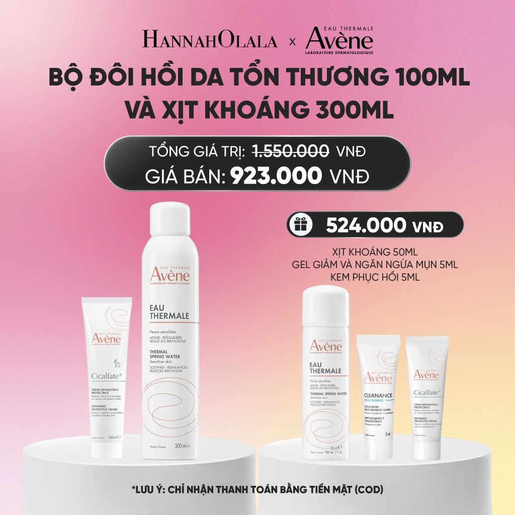  BỘ ĐÔI HỒI DA TỔN THƯƠNG AVÈNE CICALFATE+ 100ML VÀ XỊT KHOÁNG AVÈNE THERMAL SPRING WATER 300ML_A2277 