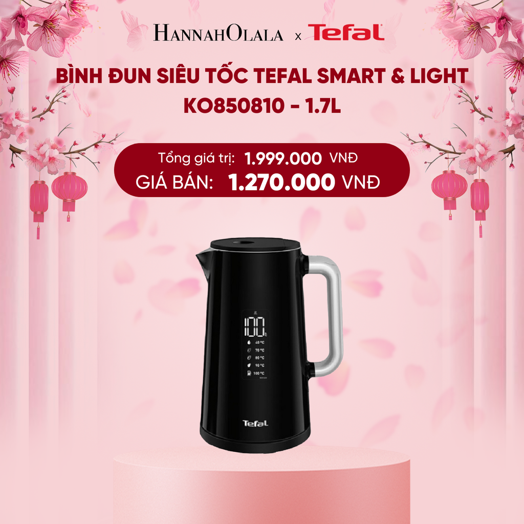  DEAL 20.2: BÌNH ĐUN SIÊU TỐC TEFAL SMART & LIGHT KO850810 - 1.7L 
