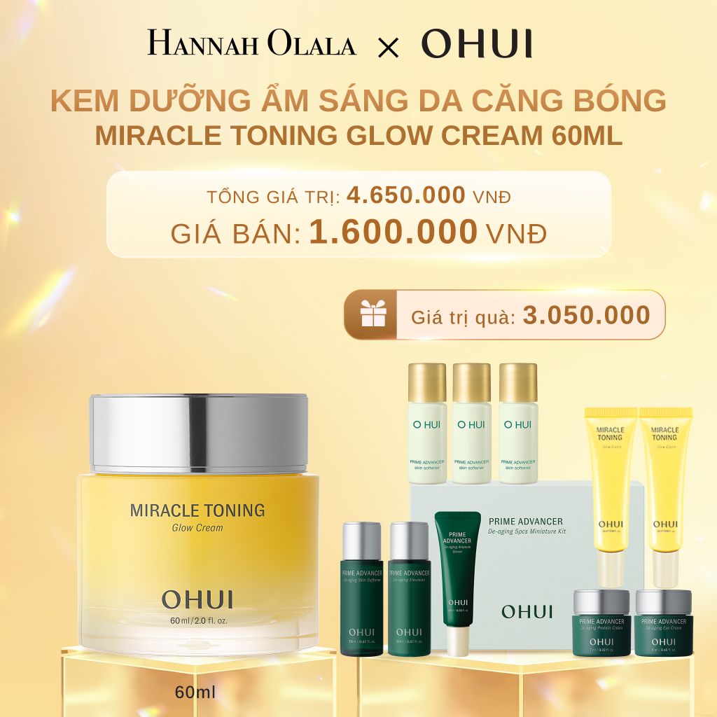  C621_DEAL 42: KEM DƯỠNG ẨM SÁNG DA CĂNG BÓNG OHUI MIRACLE TONING GLOW CREAM 60ML 
