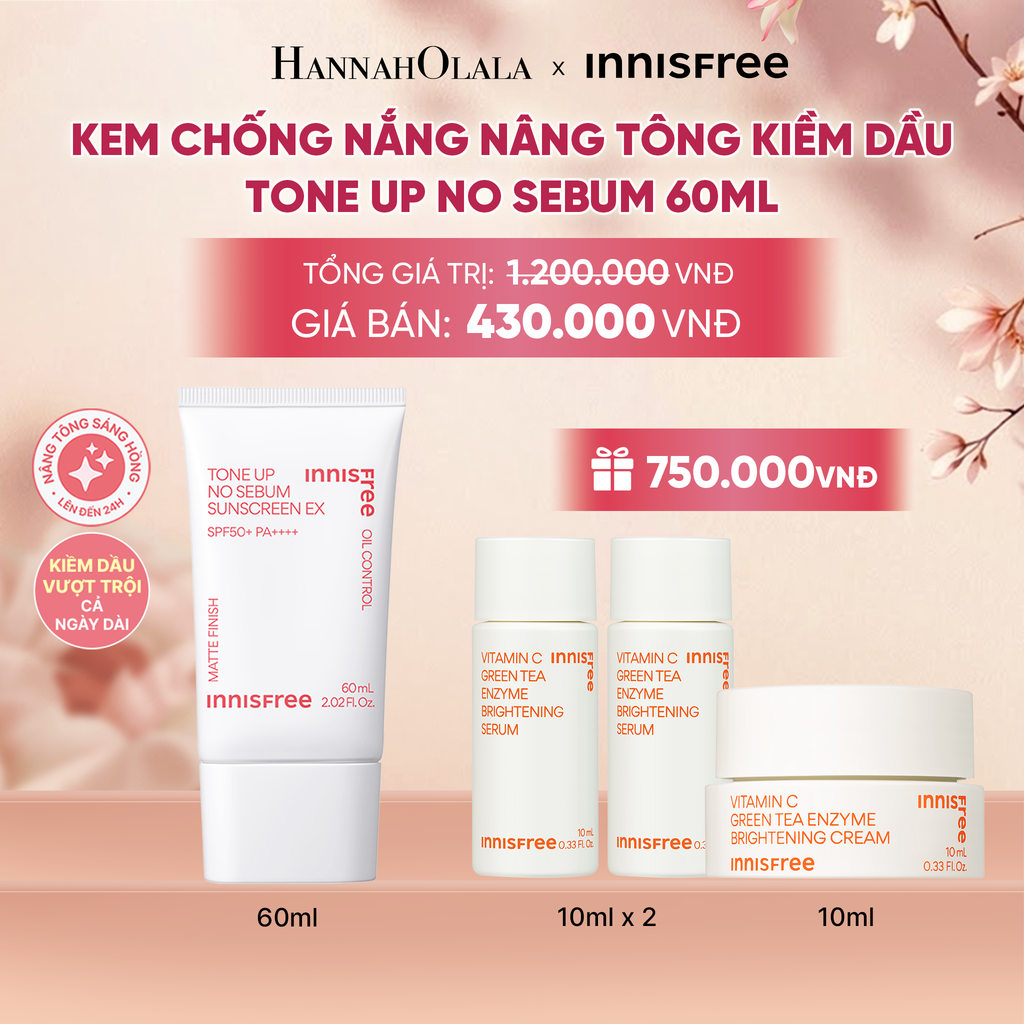  KEM CHỐNG NẮNG NÂNG TÔNG KIỀM DẦU INNISFREE TONE UP NO SEBUM 60ML - A615 