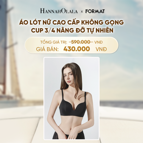  ÁO LÓT NỮ FORMAT CAO CẤP KHÔNG GỌNG CUP 3/4 NÂNG ĐỠ VÒNG 1 TỰ NHIÊN - 10001906 _ DEAL 1 - D450 