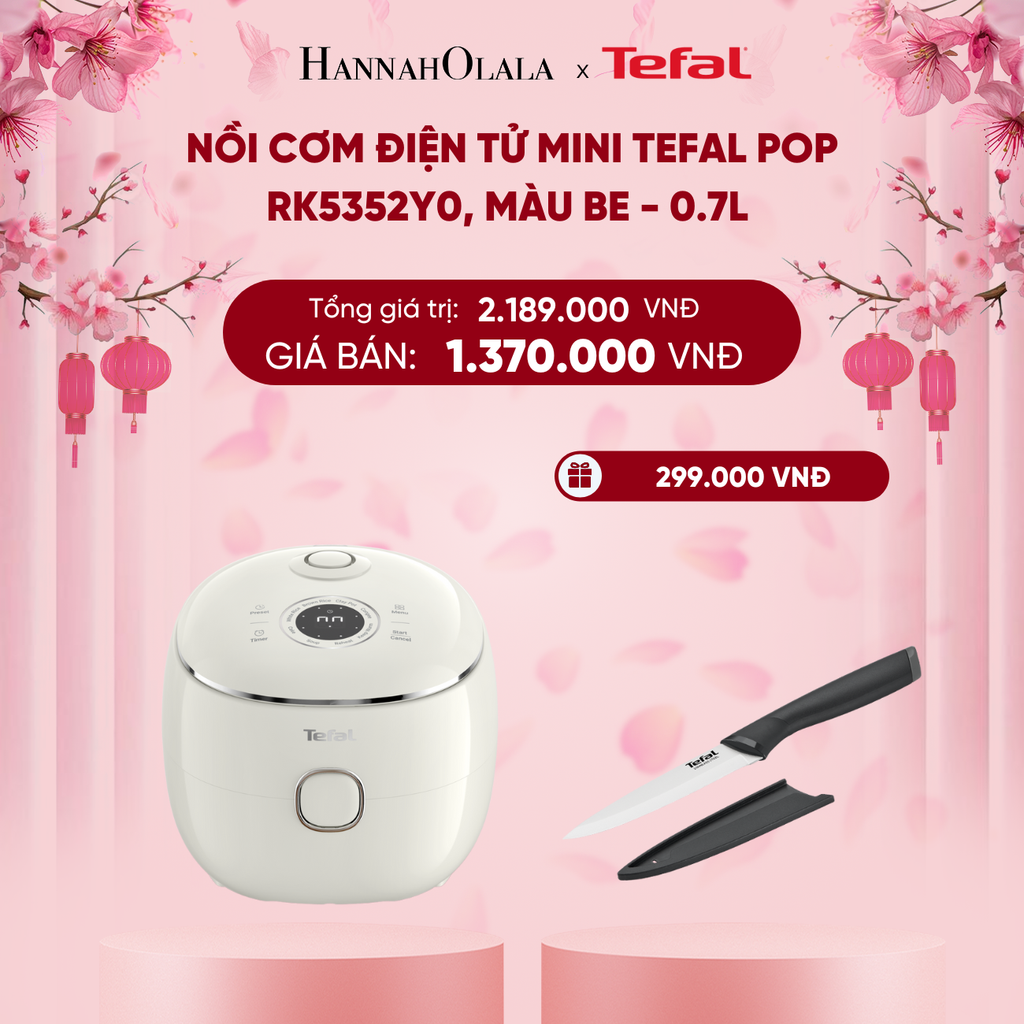  A134_DEAL 21: NỒI CƠM ĐIỆN TỬ MINI TEFAL POP RK5352Y0, 0.7L 