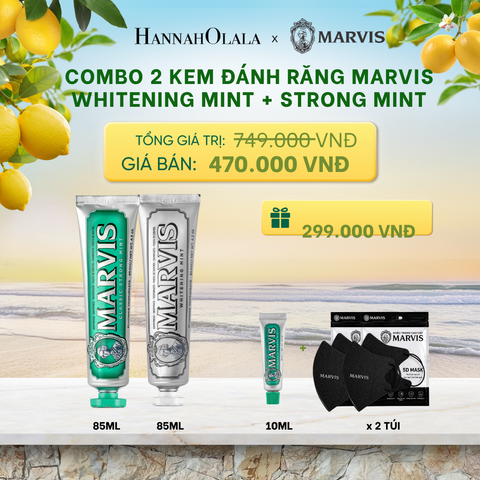  COMBO 2 KEM ĐÁNH RĂNG MARVIS 75ML/85ML - LÀM SẠCH RĂNG, GIỮ HƠI THỞ THƠM MÁT _ DEAL 2 - A2030 