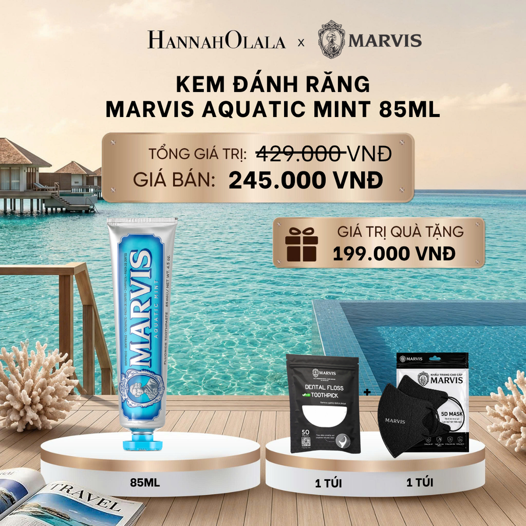  KEM ĐÁNH RĂNG MARVIS TUÝP FULLSIZE 75/85ML TRẮNG RĂNG THƠM MIỆNG_ D341 