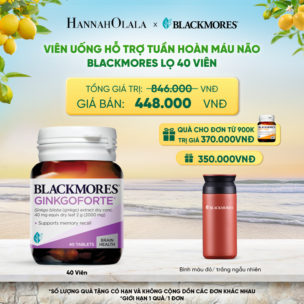  VIÊN UỐNG HỖ TRỢ TUẦN HOÀN MÁU NÃO BLACKMORES GINKGOFORTE LỌ 40 VIÊN _ KEY DEAL 3 
