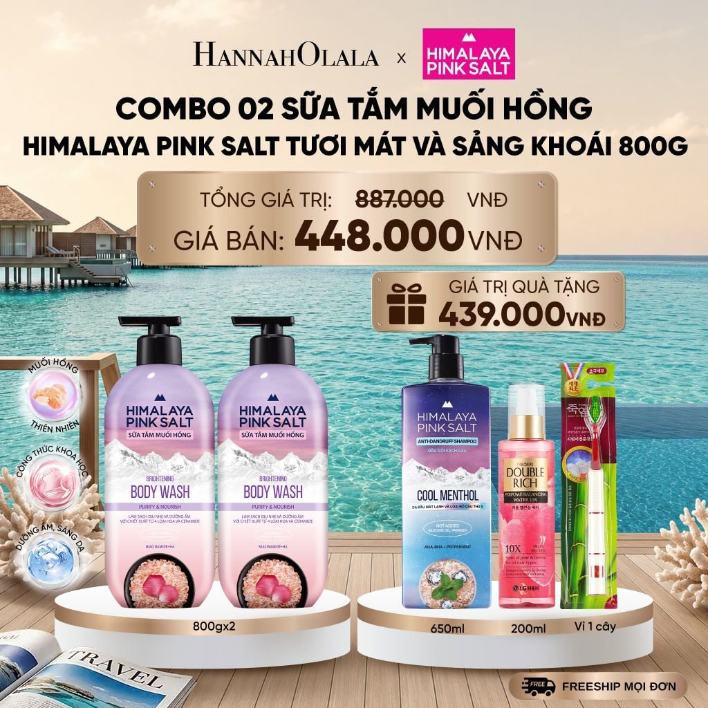  COMBO 02 SỮA TẮM MUỐI HỒNG HIMALAYA PINK SALT TƯƠI MÁT VÀ SẢNG KHOÁI 800G _ DEAL 19_ D1041 