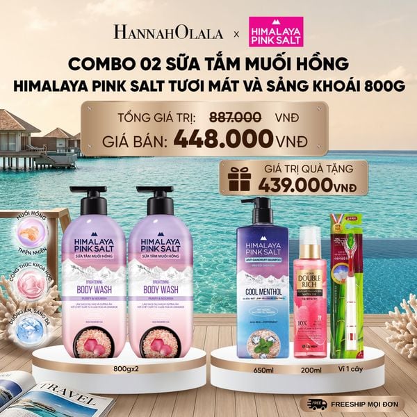  COMBO 02 SỮA TẮM MUỐI HỒNG HIMALAYA PINK SALT TƯƠI MÁT VÀ SẢNG KHOÁI 800G _ DEAL 19_ D1041 