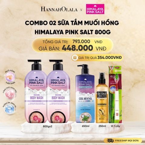  COMBO 02 SỮA TẮM MUỐI HỒNG HIMALAYA PINK SALT TƯƠI MÁT VÀ SẢNG KHOÁI 800G - DEAL 14 