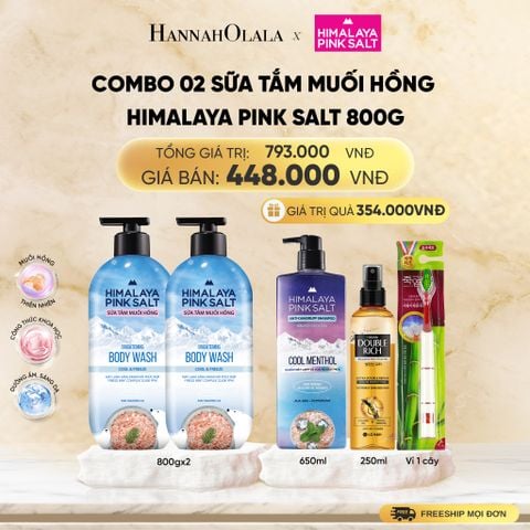  COMBO 02 SỮA TẮM MUỐI HỒNG HIMALAYA PINK SALT TƯƠI MÁT VÀ SẢNG KHOÁI 800G - DEAL 14 