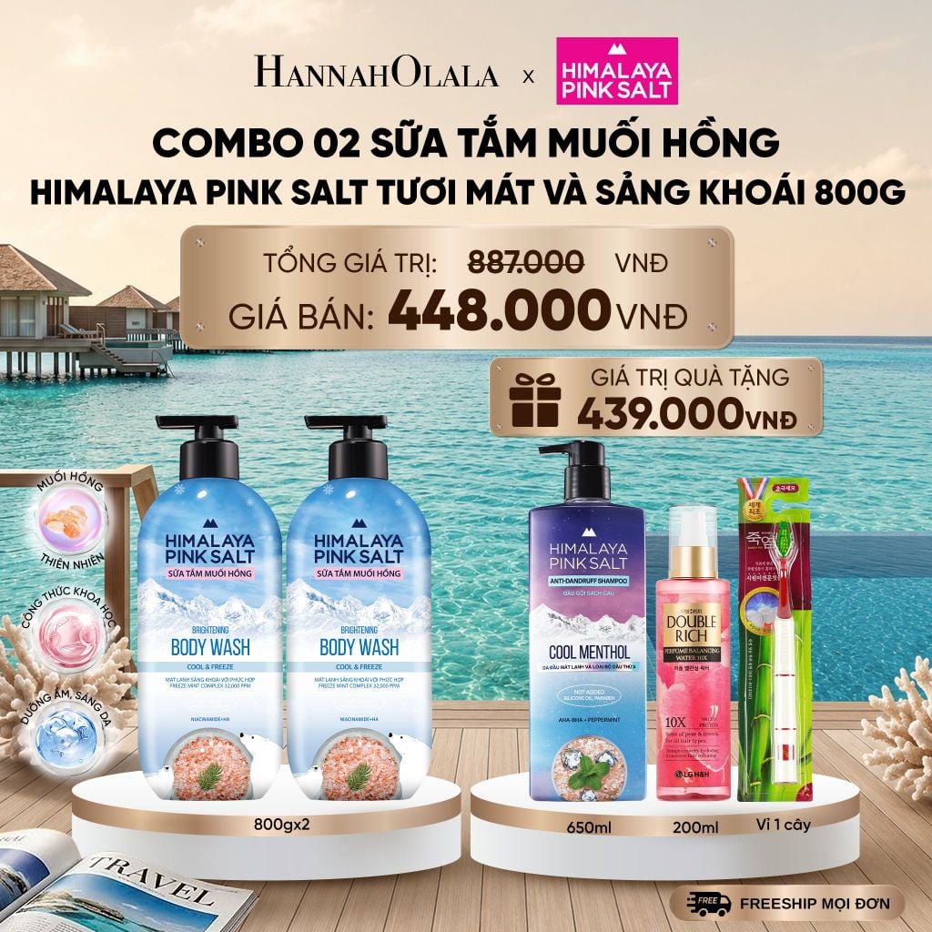  COMBO 02 SỮA TẮM MUỐI HỒNG HIMALAYA PINK SALT TƯƠI MÁT VÀ SẢNG KHOÁI 800G _ DEAL 19_ D1041 