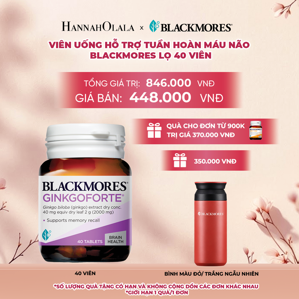  VIÊN UỐNG HỖ TRỢ TUẦN HOÀN MÁU NÃO BLACKMORES GINKGOFORTE LỌ 40 VIÊN - A397 