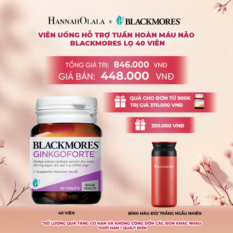  VIÊN UỐNG HỖ TRỢ TUẦN HOÀN MÁU NÃO BLACKMORES GINKGOFORTE LỌ 40 VIÊN - A397 