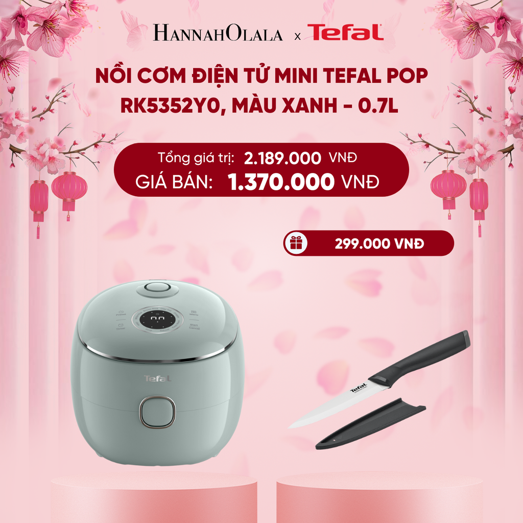  A134_DEAL 21: NỒI CƠM ĐIỆN TỬ MINI TEFAL POP RK5352Y0, 0.7L 