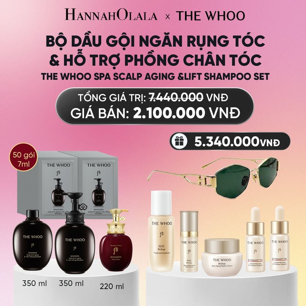  BỘ DẦU GỘI NUÔI DƯỠNG, NGĂN RỤNG TÓC VÀ HỖ TRỢ LÀM PHỒNG CHÂN TÓC THE WHOO SPA SCALP AGING &LIFT SHAMPOO SET_A202 