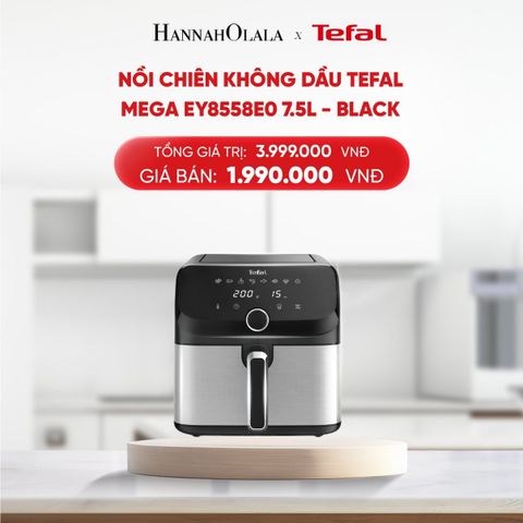  DEAL 1.1: NỒI CHIÊN KHÔNG DẦU TEFAL MEGA EY8558E0 7.5L - BLACK 