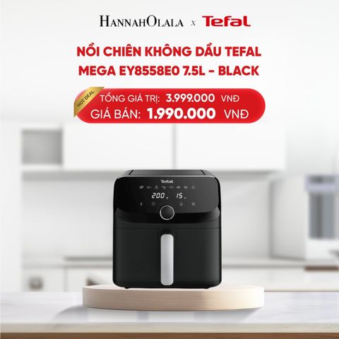  B183_DEAL 1.1: NỒI CHIÊN KHÔNG DẦU TEFAL MEGA EY8558E0 7.5L - BLACK 