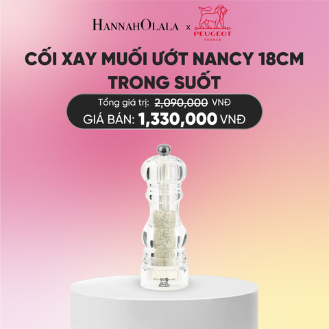  CỐI XAY MUỐI ƯỚT NANCY 18CM TRONG SUỐT 