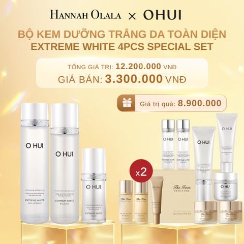  C623_DEAL 44: BỘ KEM DƯỠNG TRẮNG DA TOÀN DIỆN OHUI EXTREME WHITE 4PCS SPECIAL SET 