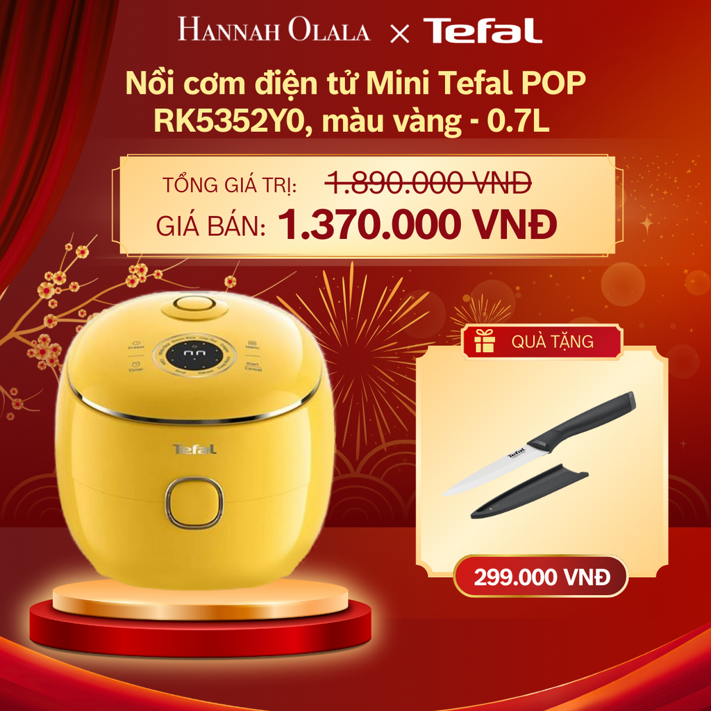  DEAL 22: NỒI CƠM ĐIỆN TỬ MINI TEFAL POP RK5352Y0, 0.7L 