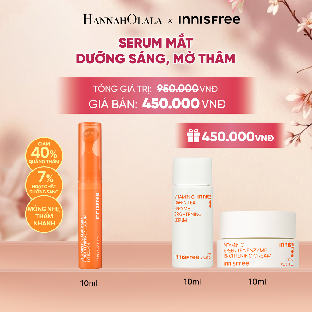  MỚI - SERUM MẮT DƯỠNG SÁNG MỜ THÂM INNISFREE VITAMIN C NIACINAMIDE BRIGHTENING EYE SERUM 10G - A2037 