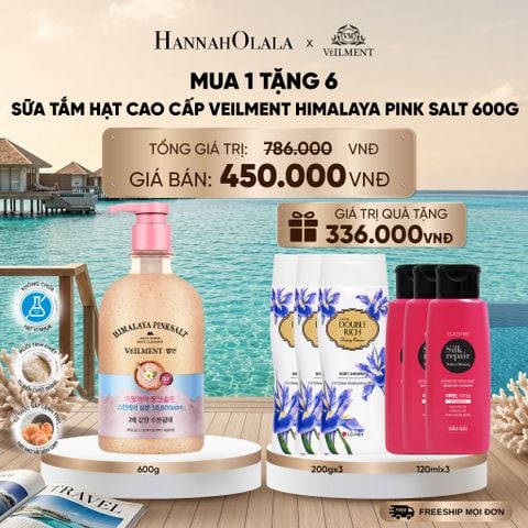 SỮA TẮM HẠT VEILMENT NATURAL SPA HIMALAYA PINK SALT 600G _ DEAL 43_ D656 