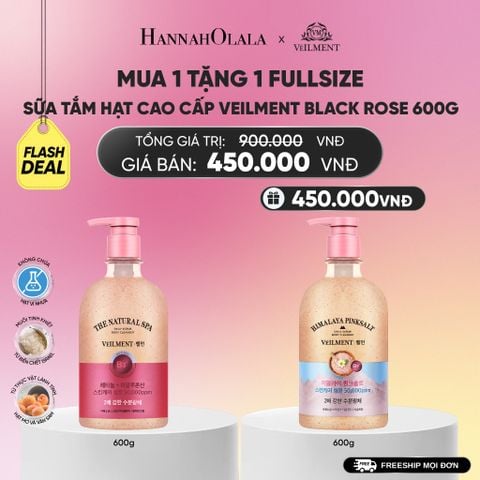  SỮA TẮM HẠT HƯƠNG HOA HỒNG PHÁP VEILMENT SPA BLACK ROSE 600G_A266 