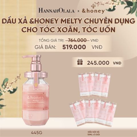  DẦU XẢ &HONEY MELTY SUÔN MƯỢT VÀO NẾP CHUYÊN DỤNG CHO TÓC XOĂN, TÓC UỐN - A390 