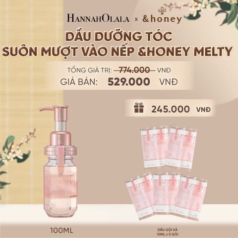  DẦU DƯỠNG TÓC SUÔN MƯỢT VÀO NẾP 3.0 &HONEY MELTY 100 ML - A395 