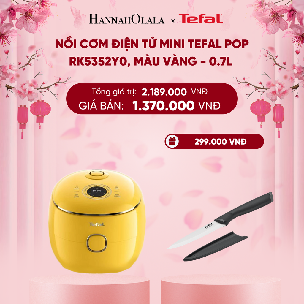  A134_DEAL 21: NỒI CƠM ĐIỆN TỬ MINI TEFAL POP RK5352Y0, 0.7L 