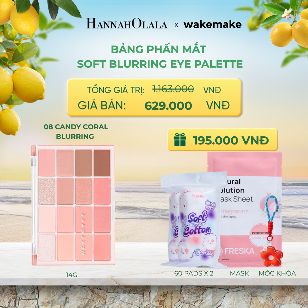  WAKEMAKE BẢNG PHẤN MẮT SOFT BLURRING EYE PALETTE 14G - A449 