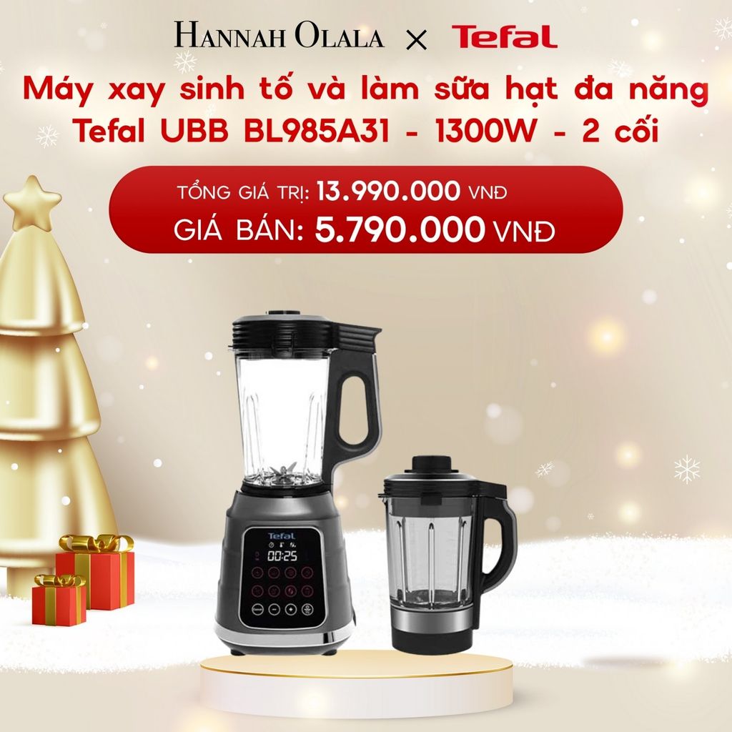  DEAL 22: MÁY XAY SINH TỐ VÀ LÀM SỮA HẠT ĐA NĂNG TEFAL UBB BL985A31 - 1300W - 2 CỐI 