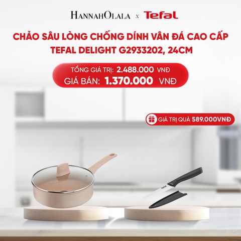  DEAL 9.2: CHẢO SÂU LÒNG CHỐNG DÍNH VÂN ĐÁ CAO CẤP TEFAL DELIGHT G2933202, 24CM 