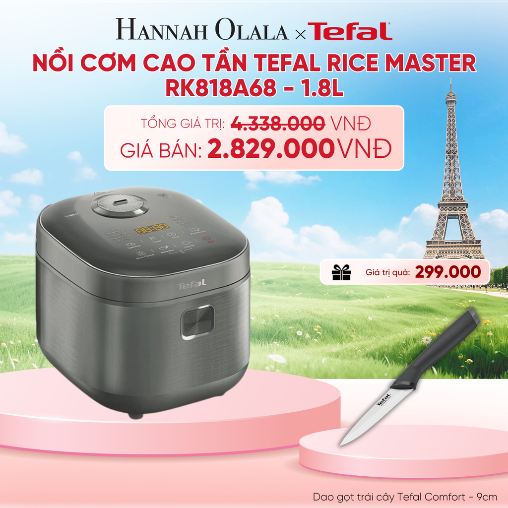  NỒI CƠM CAO TẦN TEFAL RICE MASTER RK818A68 - 1.8L - B282 