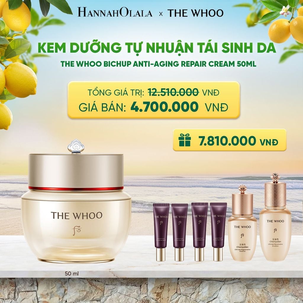  KEM DƯỠNG TỰ NHUẬN TÁI SINH DA THE WHOO BICHUP ANTI-AGING REPAIR CREAM 50ML - A36 
