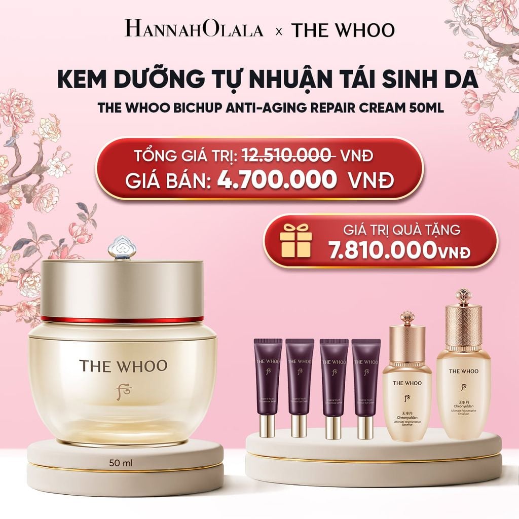  KEM DƯỠNG TỰ NHUẬN TÁI SINH DA THE WHOO BICHUP ANTI-AGING REPAIR CREAM 50ML 