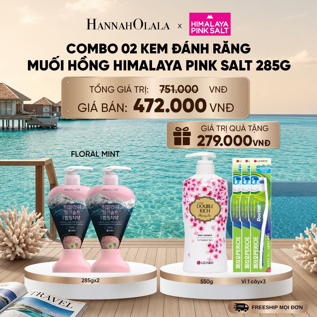  COMBO 02 KEM ĐÁNH RĂNG FLORALMINT HIMALAY PINK SALT 285G _ DEAL 24_ D1814 