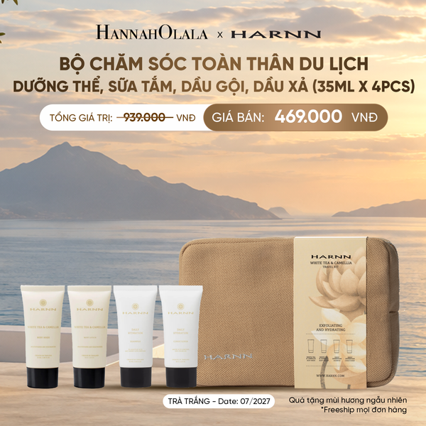  [SALE CẬN DATE] BỘ CHĂM SÓC TOÀN THÂN DU LỊCH - DƯỠNG THỂ, SỮA TẮM, DẦU GỘI, DẦU XẢ (35ml x 4pcs) 