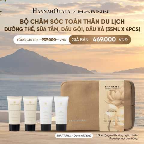  [SALE CẬN DATE] BỘ CHĂM SÓC TOÀN THÂN DU LỊCH - DƯỠNG THỂ, SỮA TẮM, DẦU GỘI, DẦU XẢ (35ml x 4pcs) 