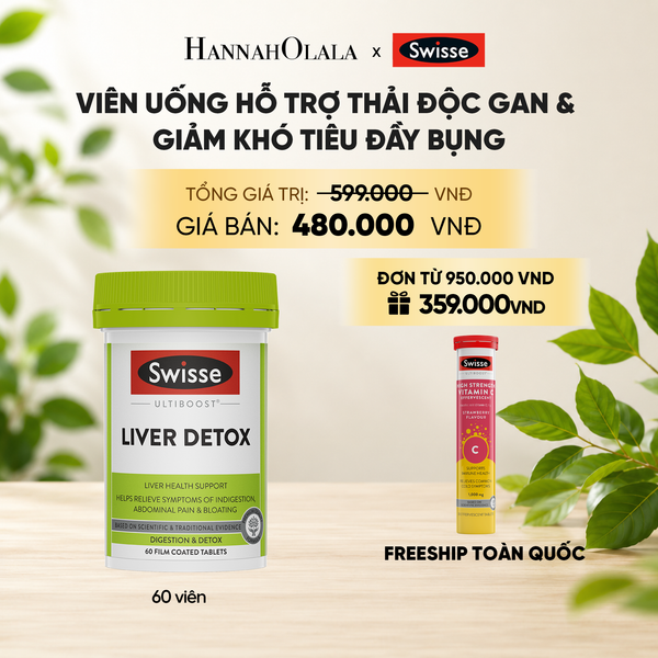  VIÊN UỐNG HỖ TRỢ THẢI ĐỘC GAN & GIẢM KHÓ TIÊU ĐẦY BỤNG SWISSE ULTIBOOST LIVER DETOX (60 VIÊN) _ DEAL 3 