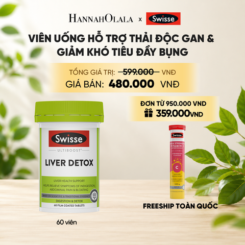  VIÊN UỐNG HỖ TRỢ THẢI ĐỘC GAN & GIẢM KHÓ TIÊU ĐẦY BỤNG SWISSE ULTIBOOST LIVER DETOX (60 VIÊN) _ DEAL 3 
