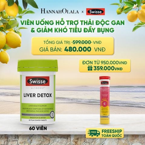  VIÊN UỐNG HỖ TRỢ THẢI ĐỘC GAN & GIẢM KHÓ TIÊU ĐẦY BỤNG SWISSE ULTIBOOST LIVER DETOX (60 VIÊN) _ DEAL 3 - A1519 