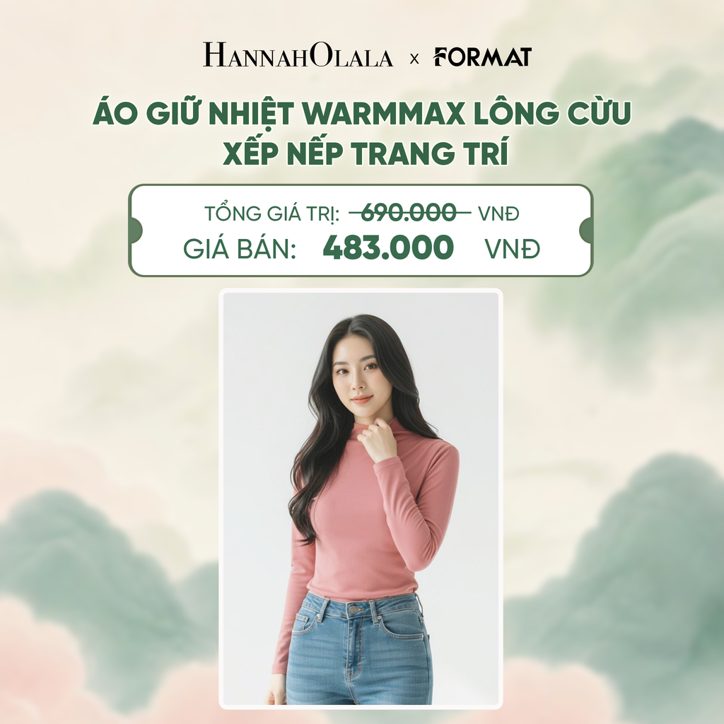  NỮ/ÁO GIỮ NHIỆT WARMMAX LÔNG CỪU XẾP NẾP TRANG TRÍ FORMAT - 10004258 - DEAL 5 - A893 