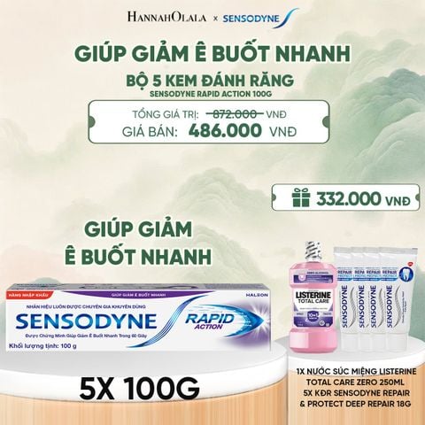  BỘ 5 KEM ĐÁNH RĂNG SENSODYNE RAPID ACTION 100G GIÚP GIẢM Ê BUỐT NHANH - A1055 