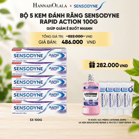  BỘ 5 KEM ĐÁNH RĂNG SENSODYNE RAPID ACTION 100G GIÚP GIẢM Ê BUỐT NHANH _ A18 
