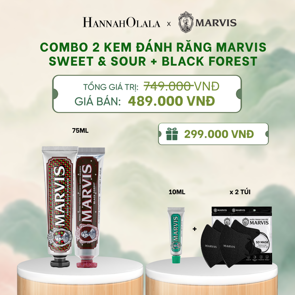  COMBO 2 KEM ĐÁNH RĂNG MARVIS 75ML/85ML - LÀM SẠCH RĂNG, GIỮ HƠI THỞ THƠM MÁT - DEAL 2 - A984 