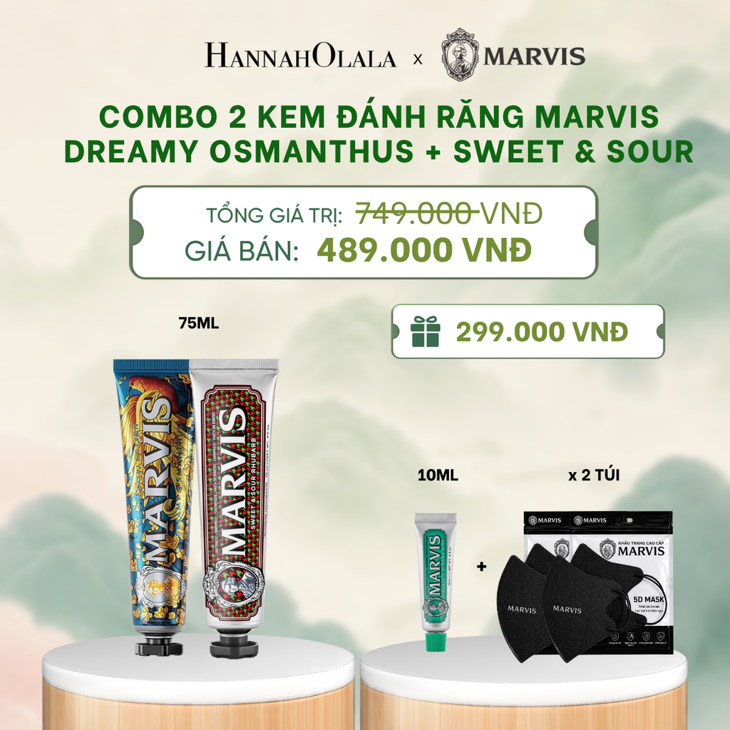  COMBO 2 KEM ĐÁNH RĂNG MARVIS 75ML/85ML - LÀM SẠCH RĂNG, GIỮ HƠI THỞ THƠM MÁT - DEAL 2 - A984 