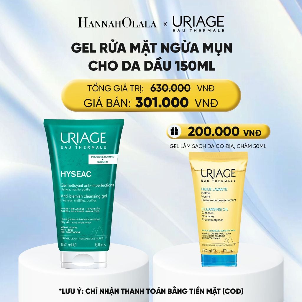  GEL RỬA MẶT NGỪA MỤN CHO DA DẦU URIAGE HYSÉAC GEL NETTOYANT ANTI-IMPERFECTIONS 150ML - E203 