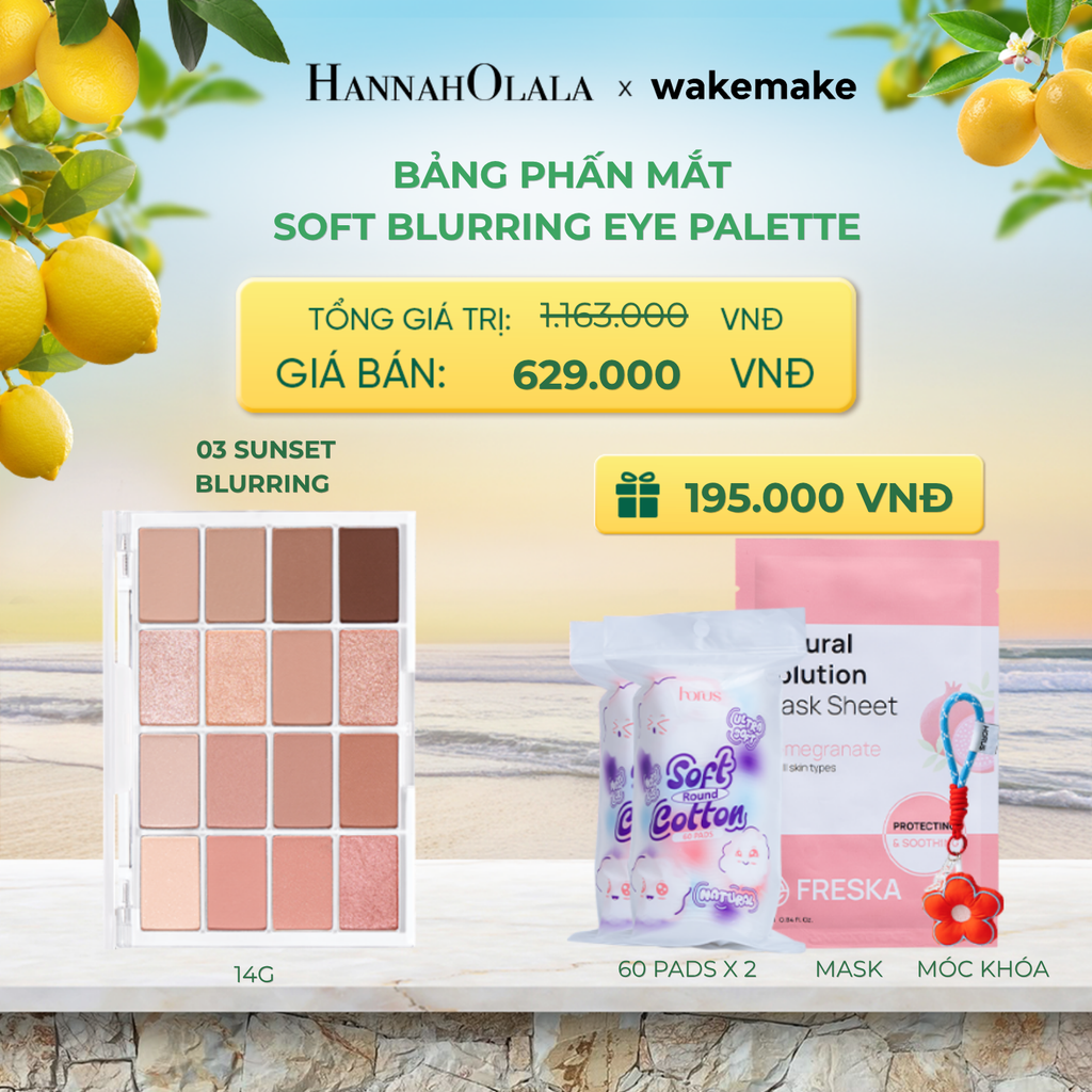  WAKEMAKE BẢNG PHẤN MẮT SOFT BLURRING EYE PALETTE 14G - A449 